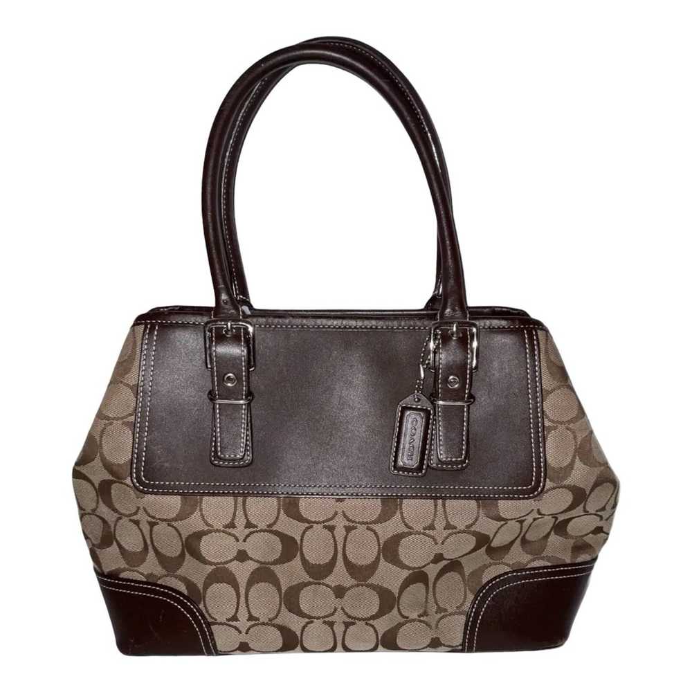 Coach Signature bag Tan Dark Brown C Leather Canv… - image 1