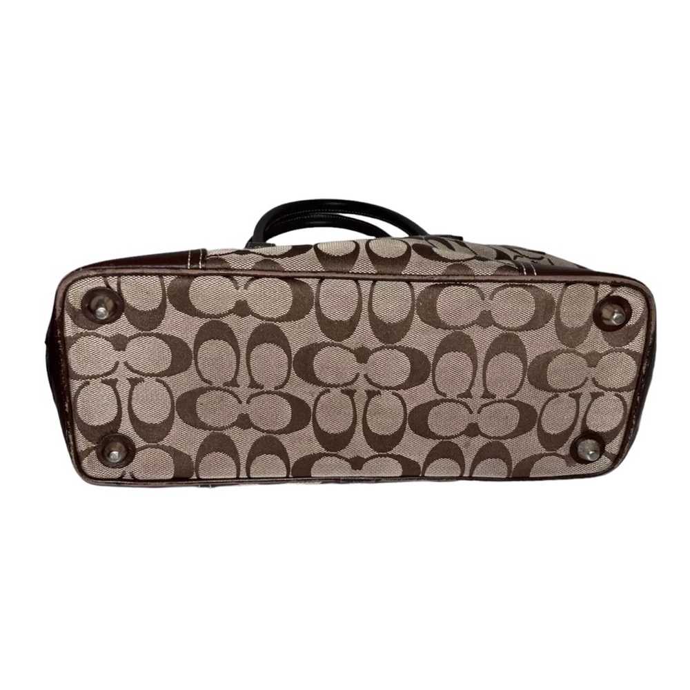 Coach Signature bag Tan Dark Brown C Leather Canv… - image 5