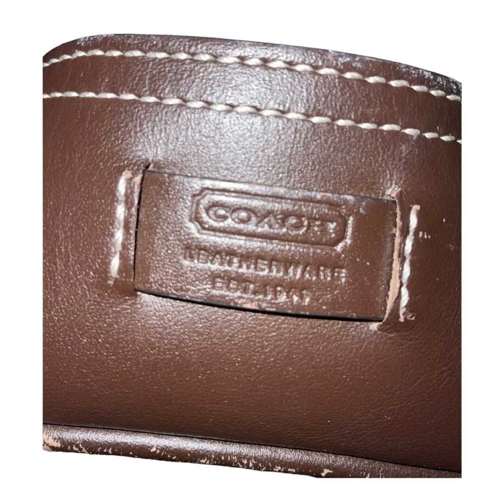 Coach Signature bag Tan Dark Brown C Leather Canv… - image 9