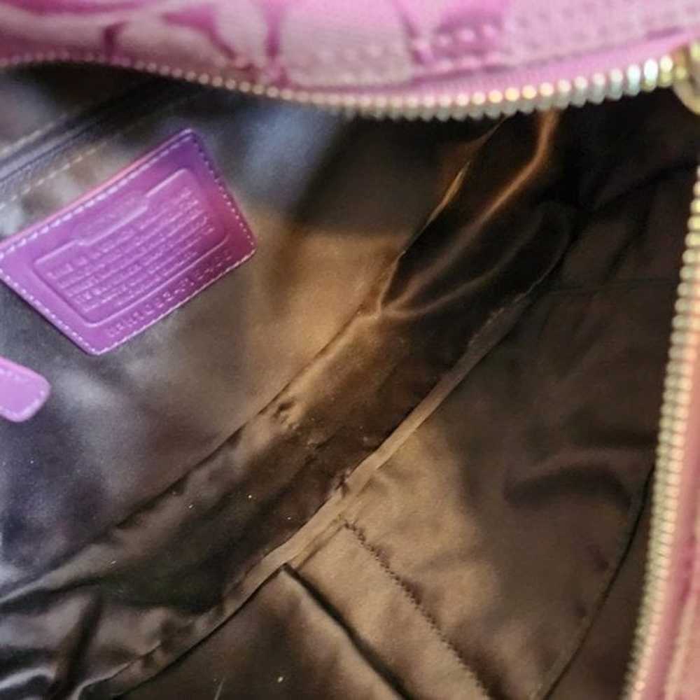 Vintage Coach Purple Pathcwork Tote Bag Purse - image 6