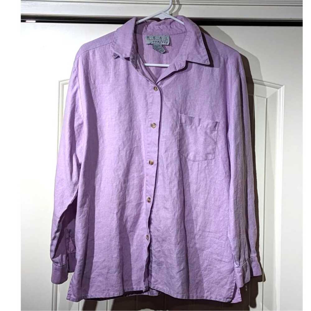 Vintage Real Comfort Lavender Linen Front Pocket … - image 9