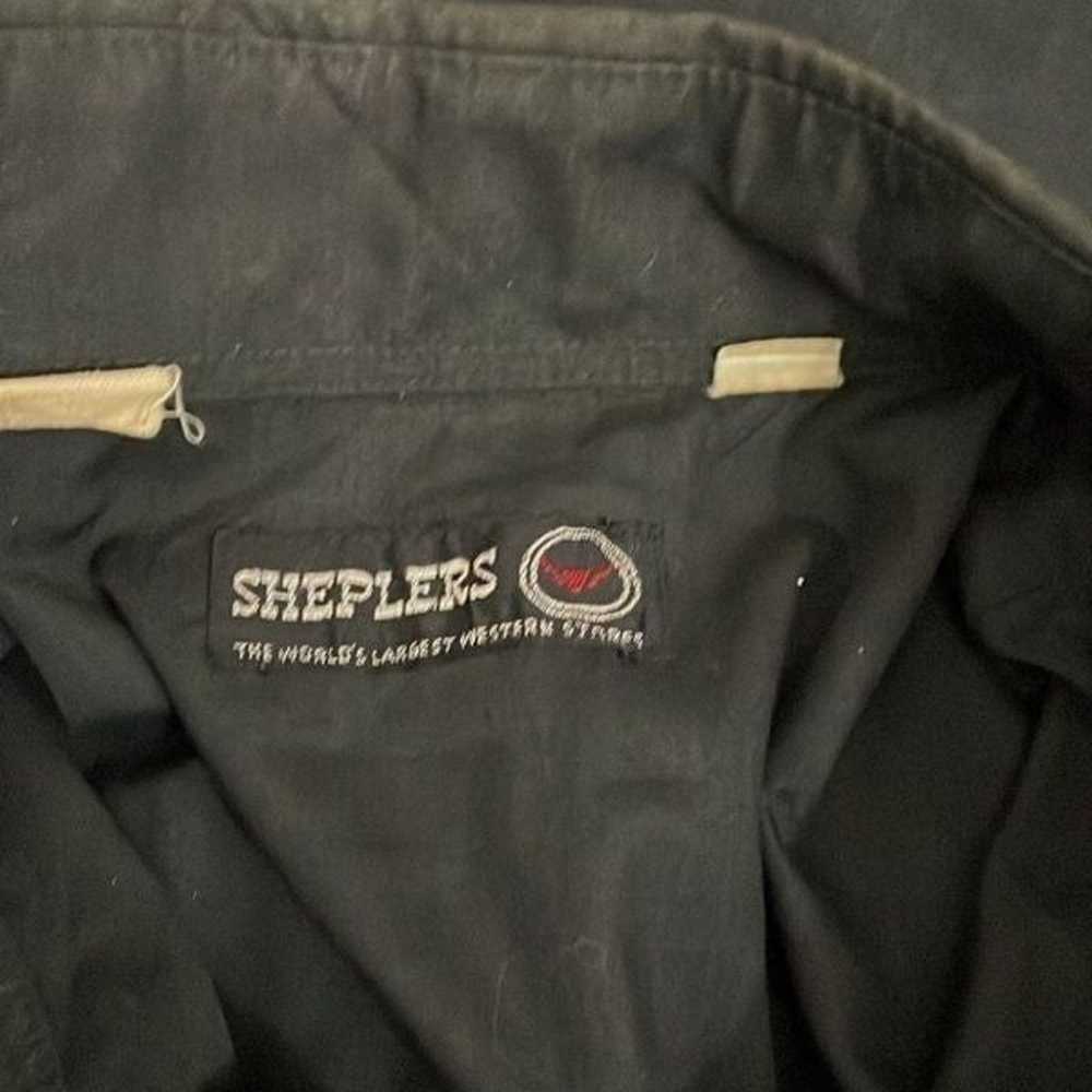 Sheplers Vintage Embroidered Black Long Sleeve Pe… - image 9