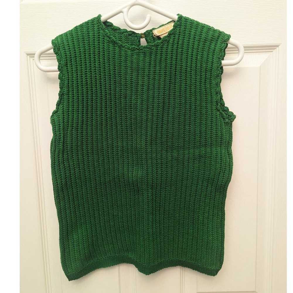 Bonwit Teller Top Size L Vintage 60s Crochet Tank… - image 1