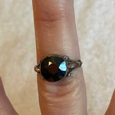 Vintage Silver Hematite Ring. Size 6 1/2