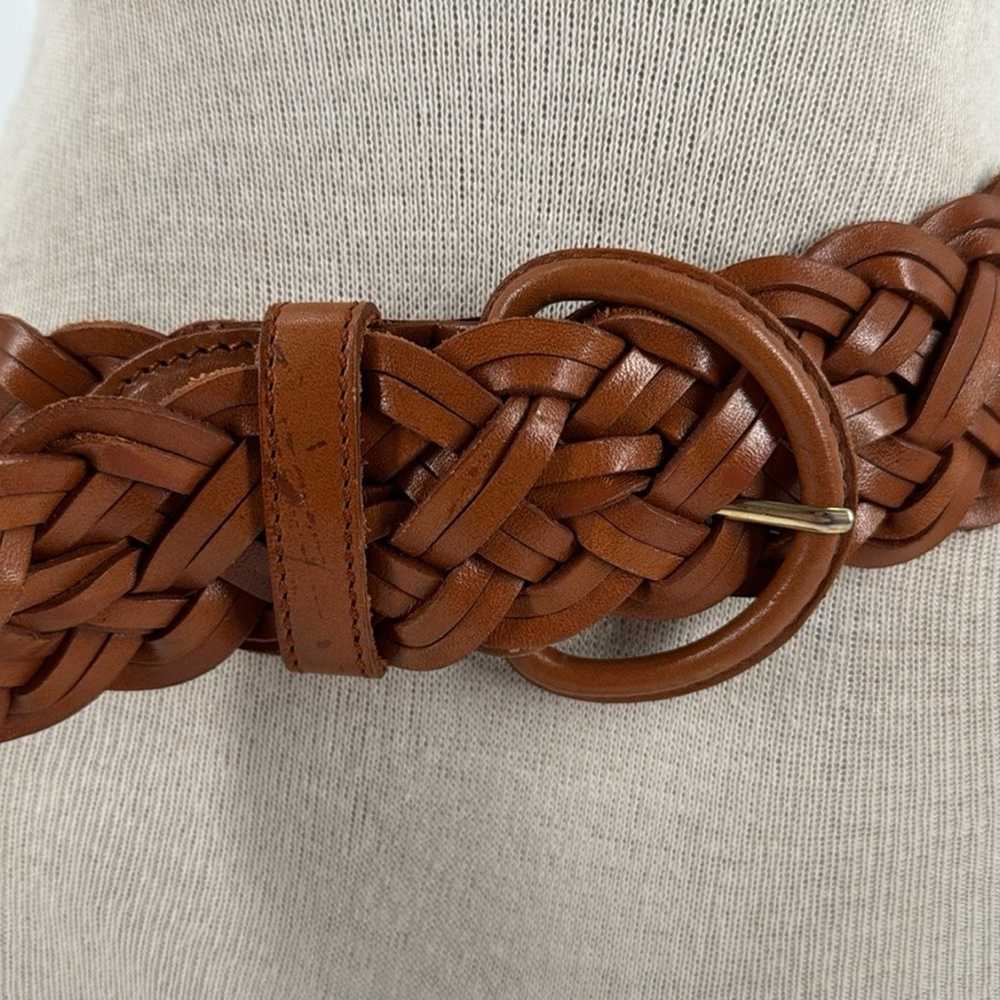 Vintage Milor Tan leather weave belt - image 2