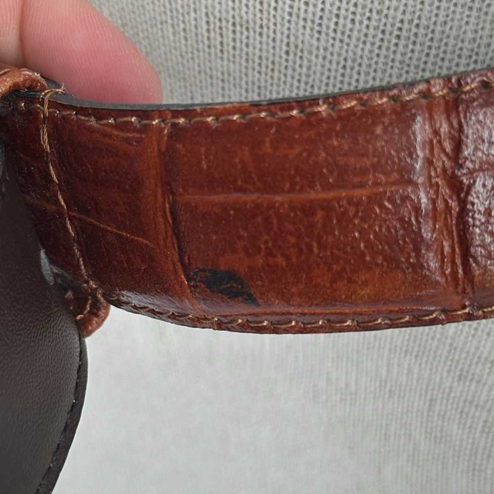 Vintage Milos Brown leather gold tone belt - image 3
