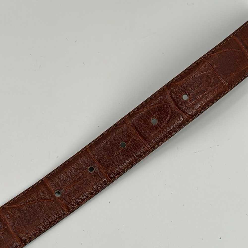 Vintage Milos Brown leather gold tone belt - image 5