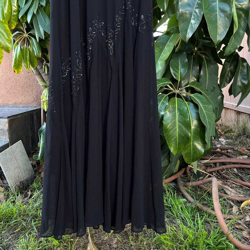 Vintage 90s Black Beaded Formal Slip Dress/ gown … - image 3