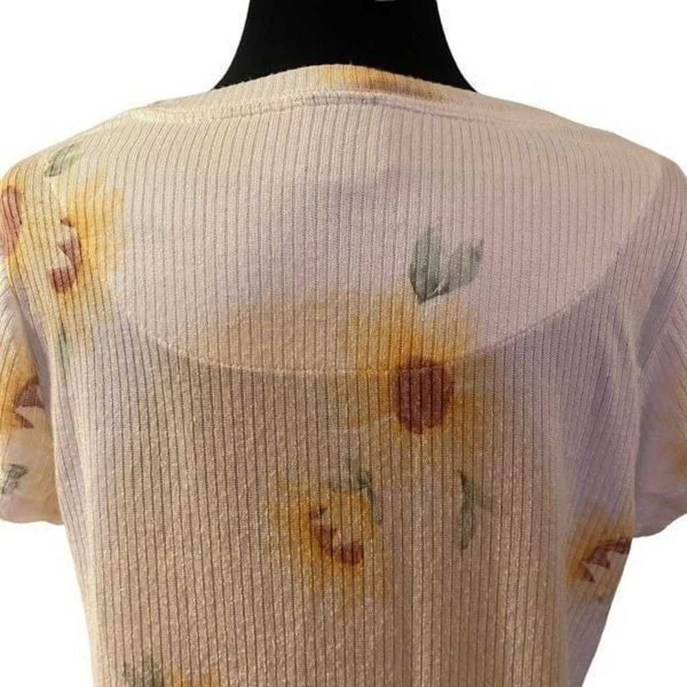 Laura Ashley Vintage White Sunflower Dress - image 7