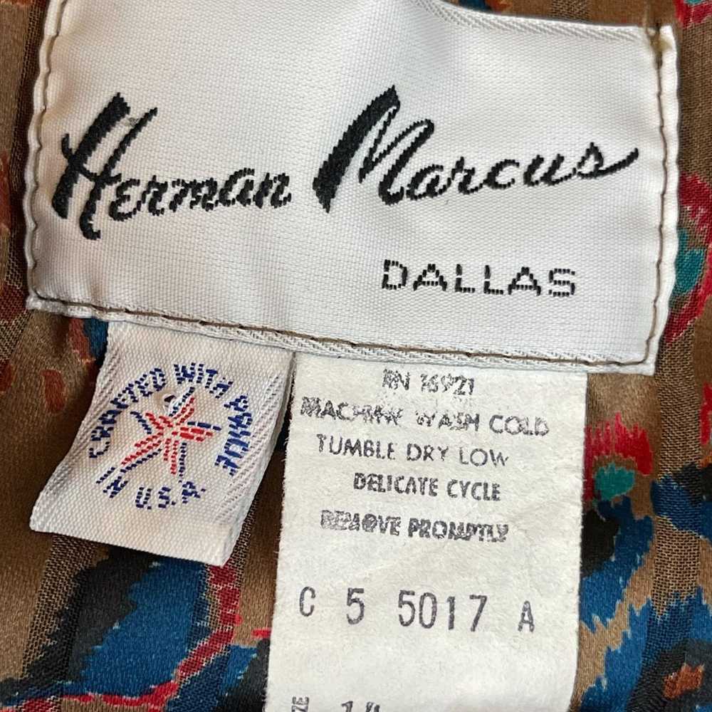 Vintage Herman Marcus Dallas Dress Womens 14 Brow… - image 5