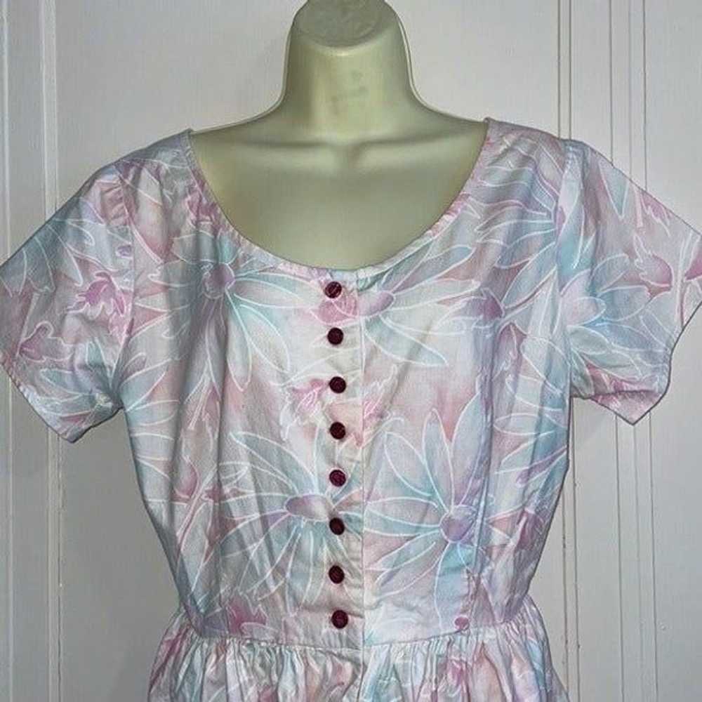 Vintage handmade 80s does 50s pastel dress with f… - image 2