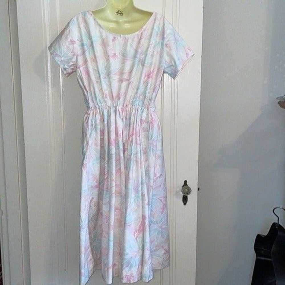 Vintage handmade 80s does 50s pastel dress with f… - image 4