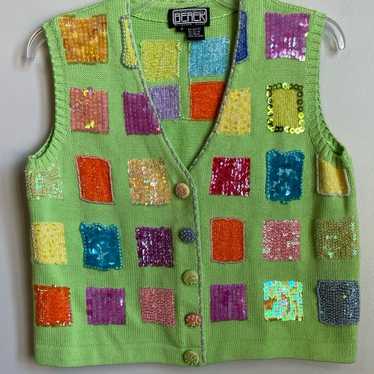 Vintage Berek Sweater vest cardigan women’s small - image 1