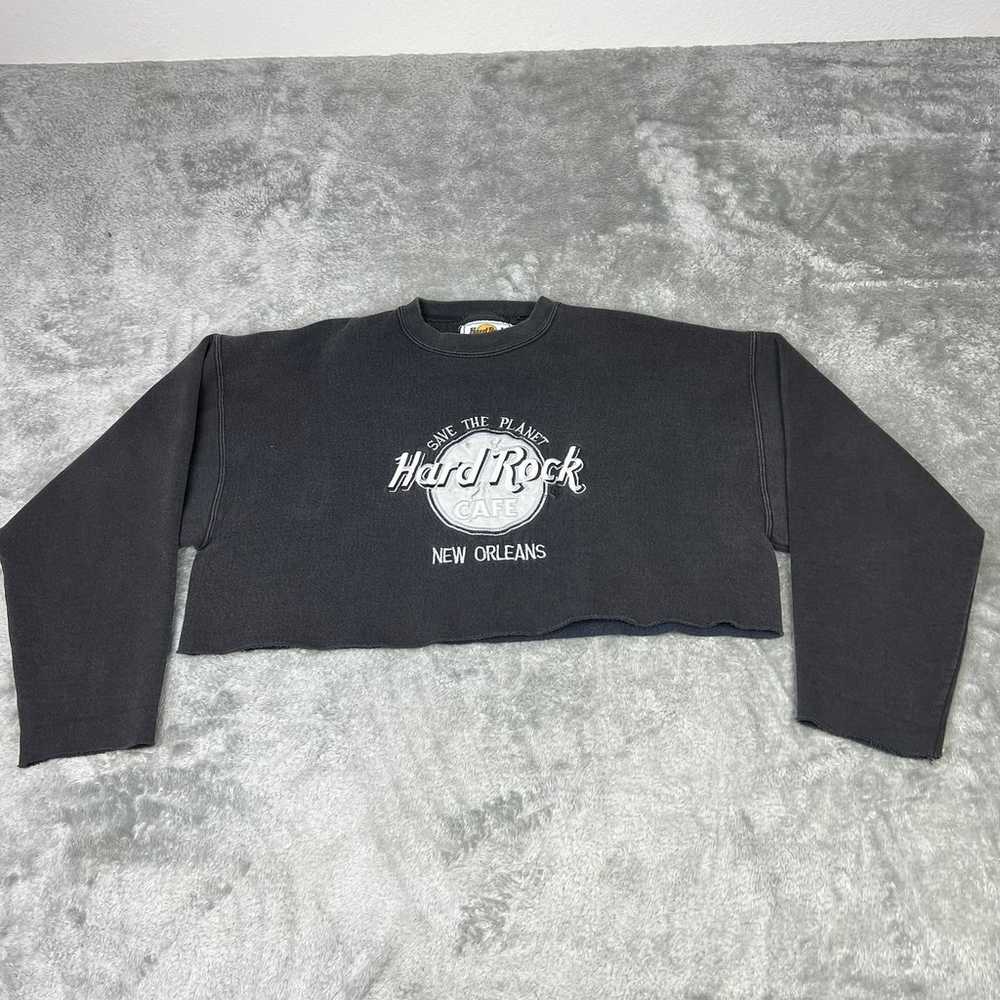Vintage Hard Rock Cafe Sweater Womens XL Black Cu… - image 1