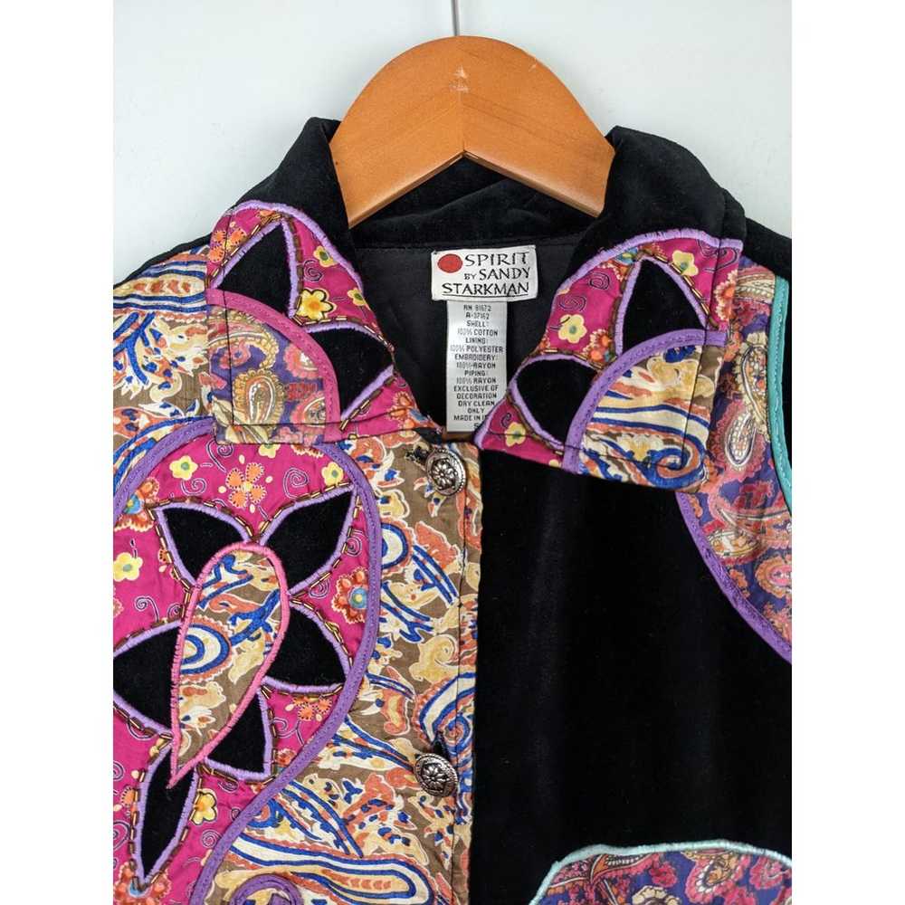 Vintage Velvet Sandy Starkman Shirt Jacket Black … - image 6