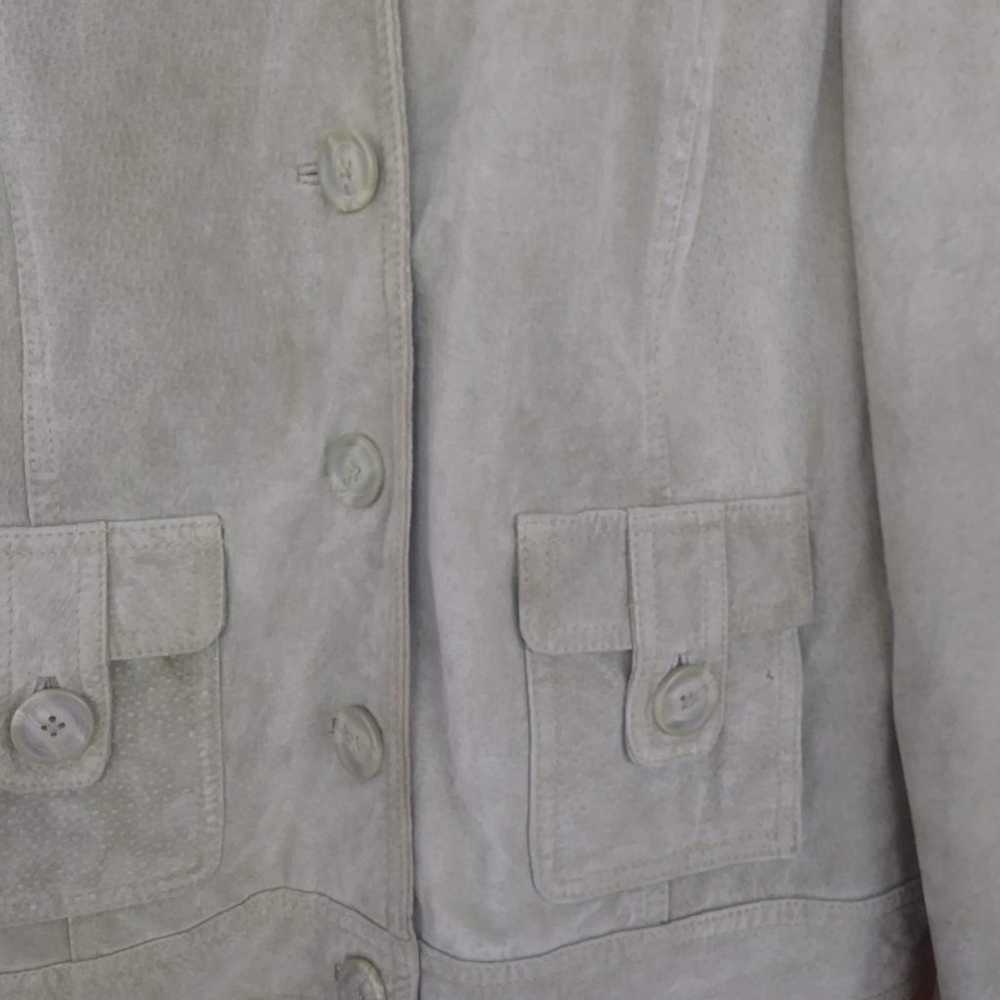 Vintage Y2K Cherokee Green Suede Leather Jacket W… - image 11