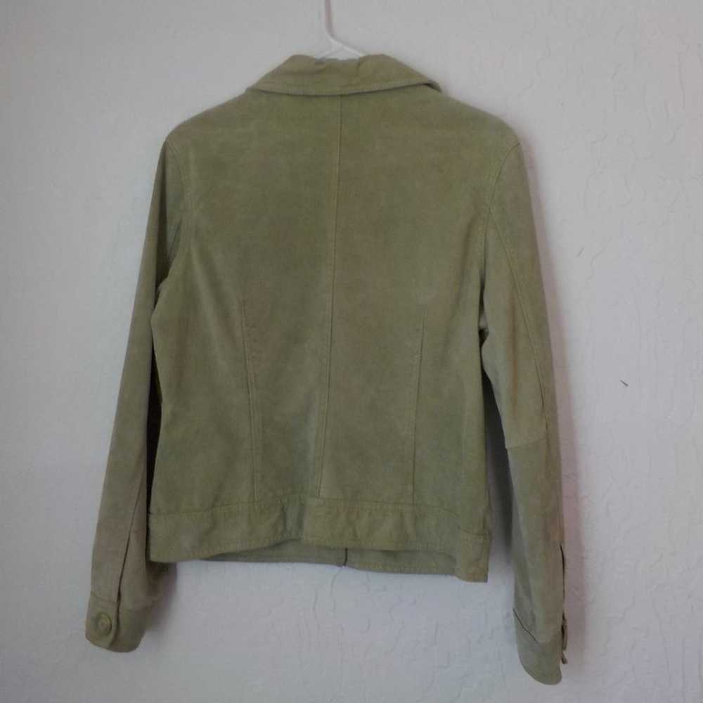 Vintage Y2K Cherokee Green Suede Leather Jacket W… - image 3