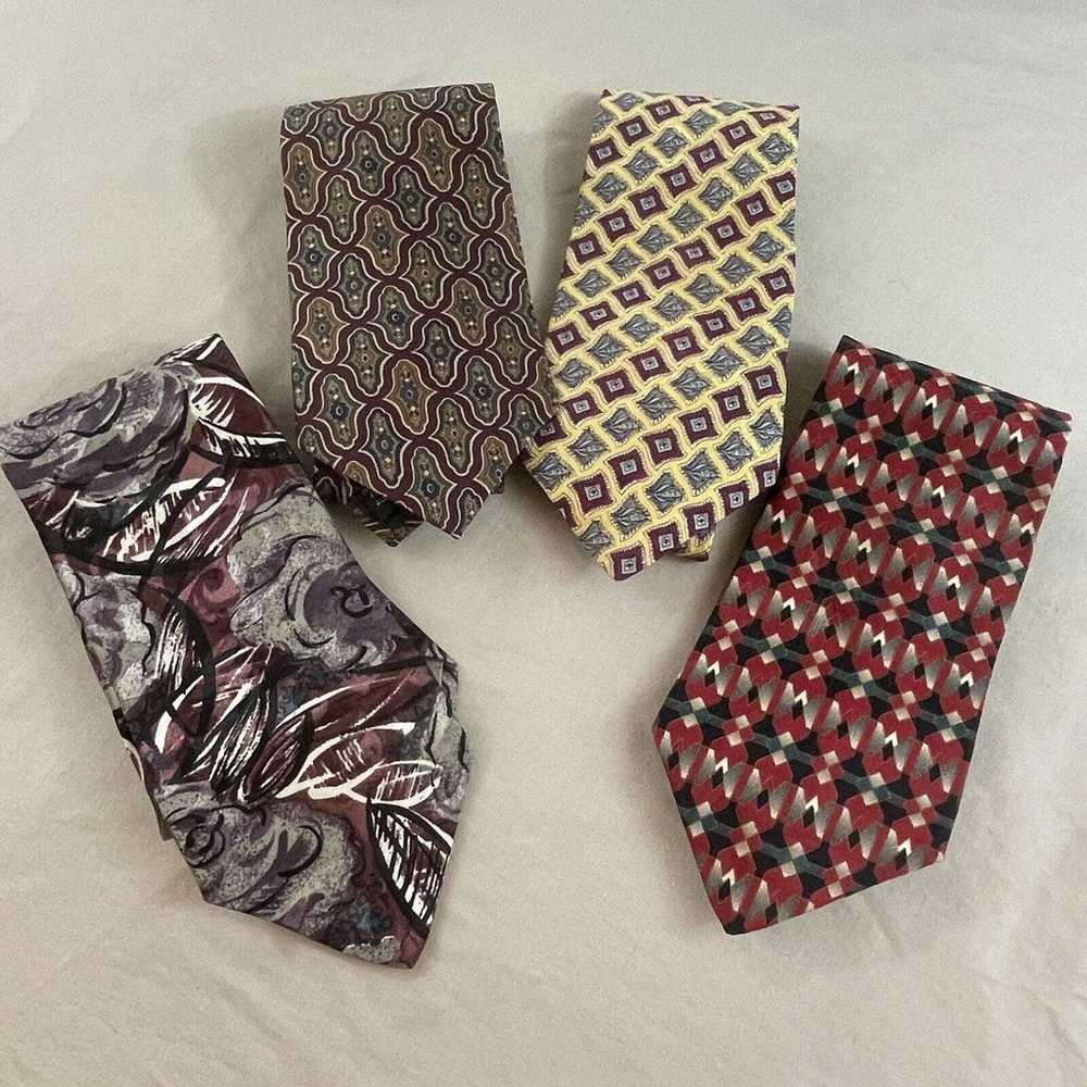 Neckties Lot of Designer Vtg Ties 2 Halston 2 Ber… - image 1