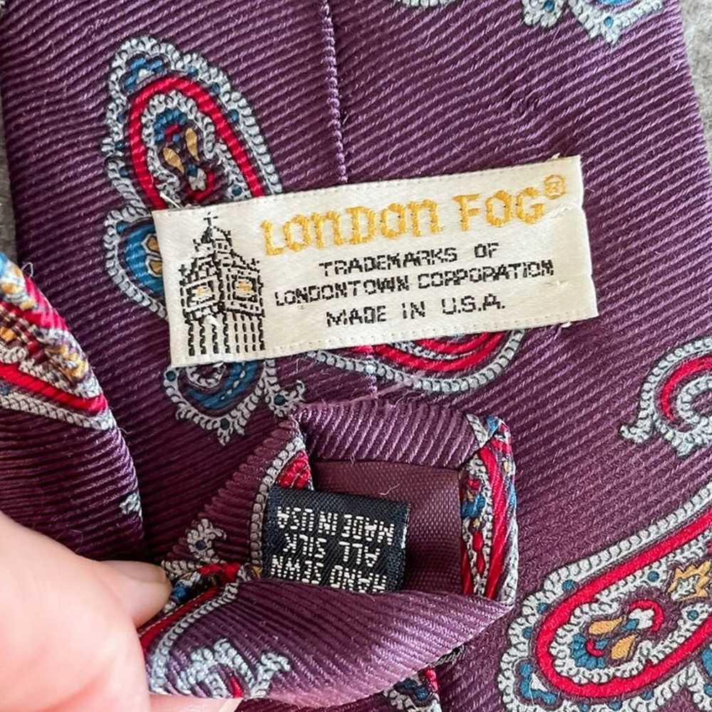 Vintage London Fog 100% silk twill classic paisle… - image 3
