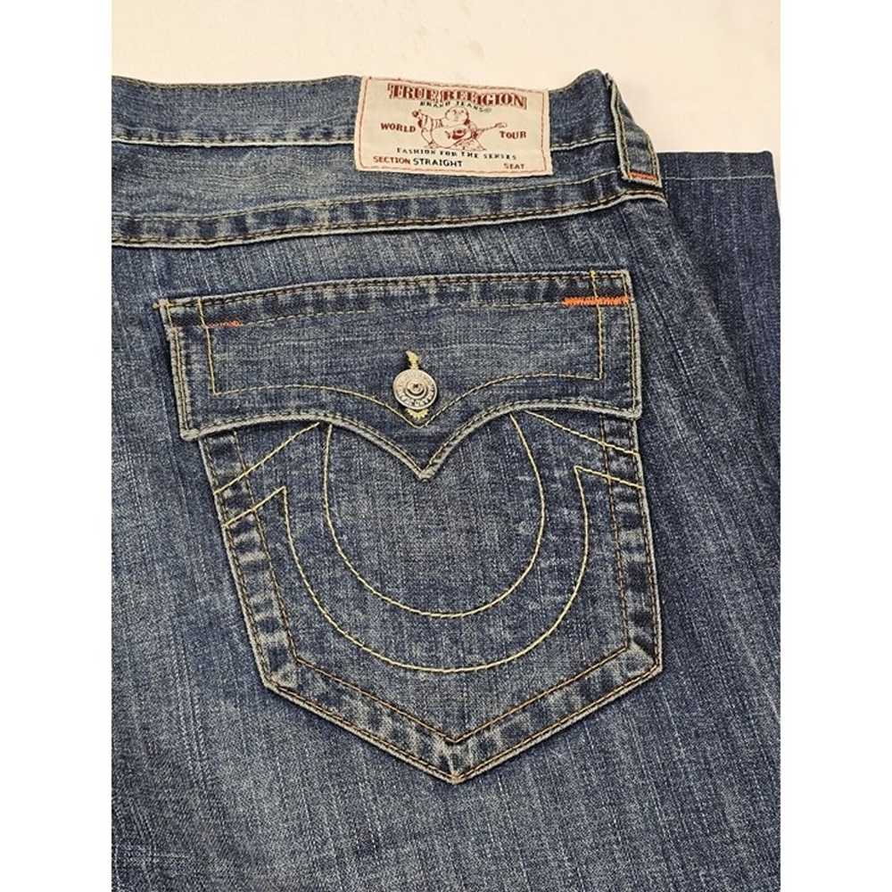 True Religion Straight Blue Denim Jeans Men's Siz… - image 5