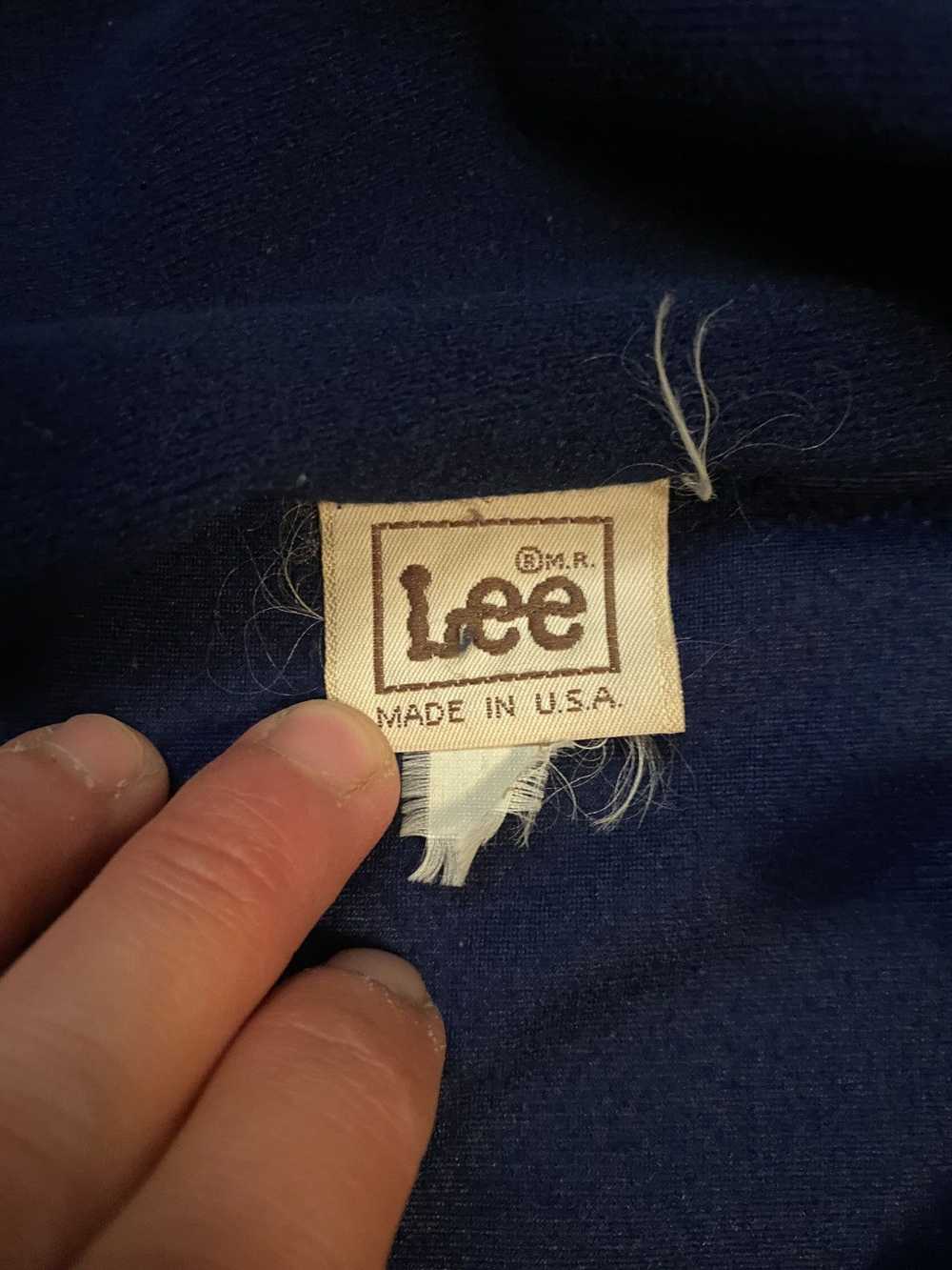 Lee × Vintage Vintage 70’s Lee 1/2 Zip Navy Fleec… - image 4