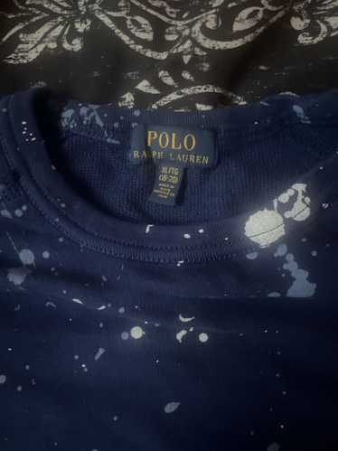 Polo Ralph Lauren Blue splatter paint polo sweater