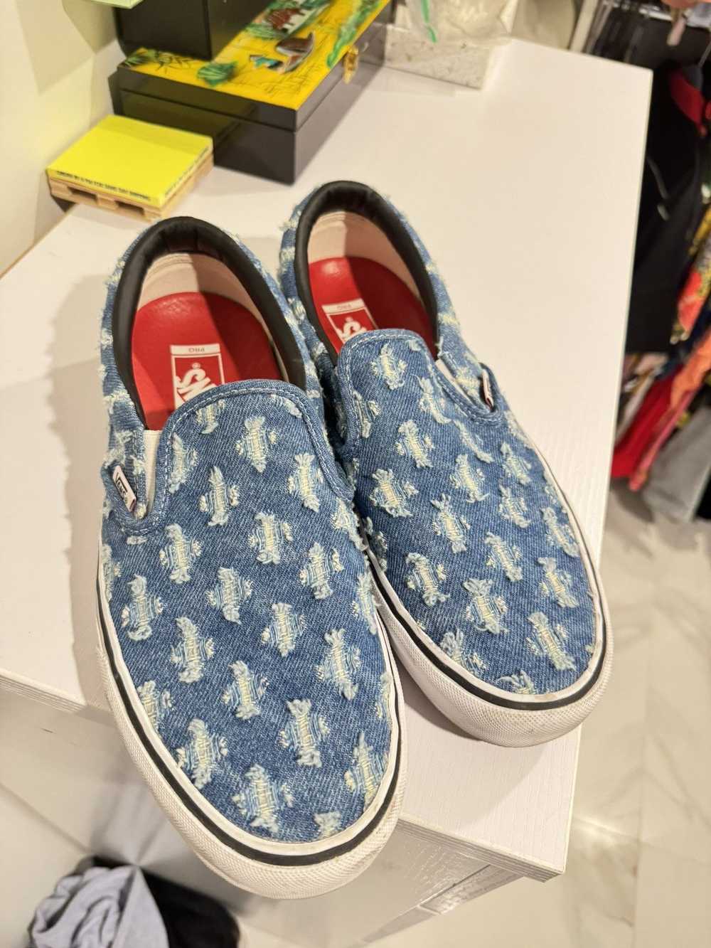 Supreme Supreme x Vans denim slip on sz 12 - image 5