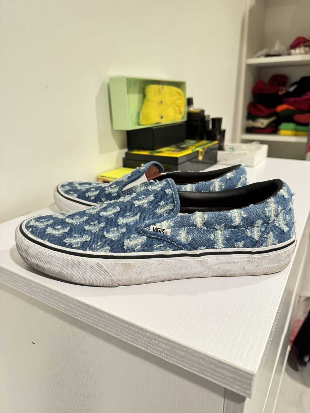 Supreme Supreme x Vans denim slip on sz 12 - image 7