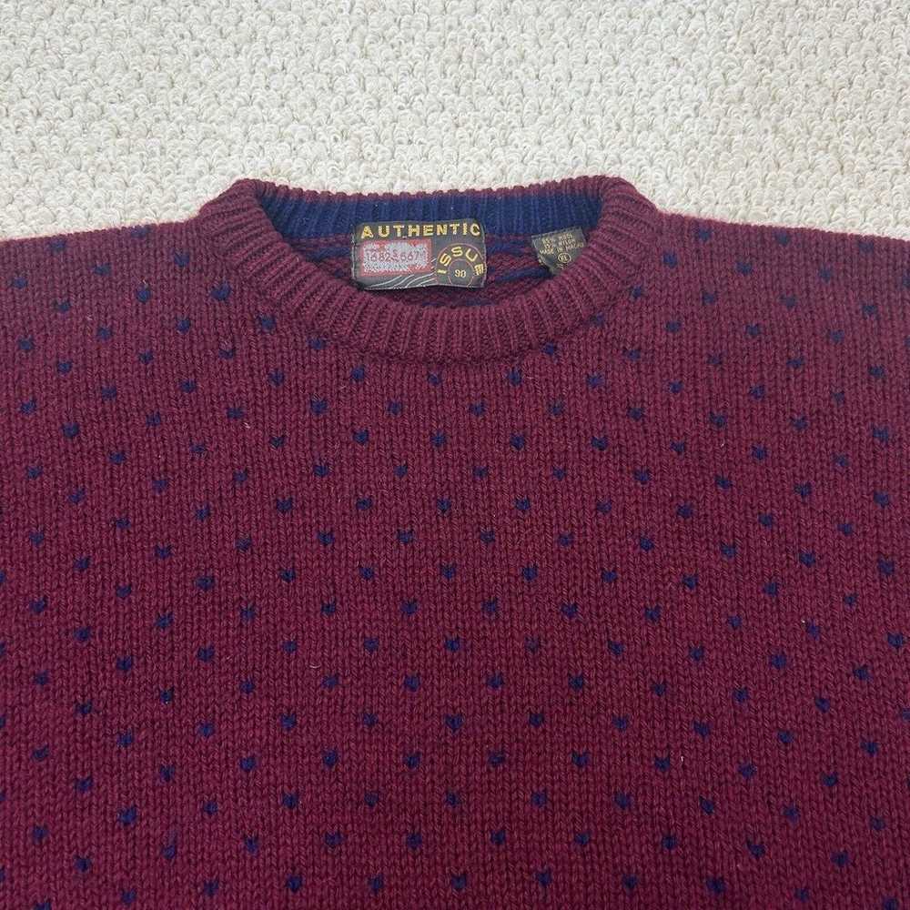 Vtg Authentic Issue Sweater Mens XL Wool Blend Vi… - image 4