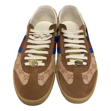 Gucci G74 leather low trainers - image 1