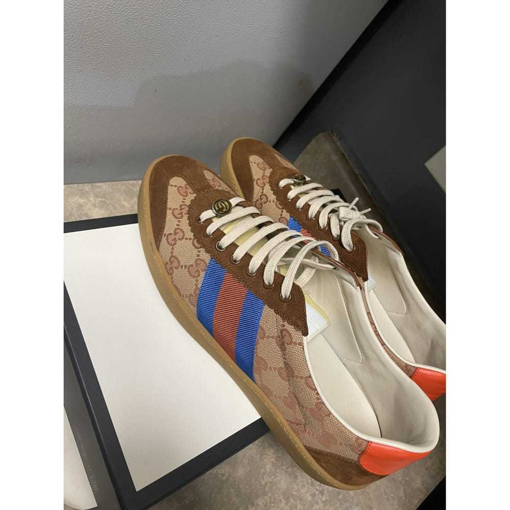 Gucci G74 leather low trainers - image 2