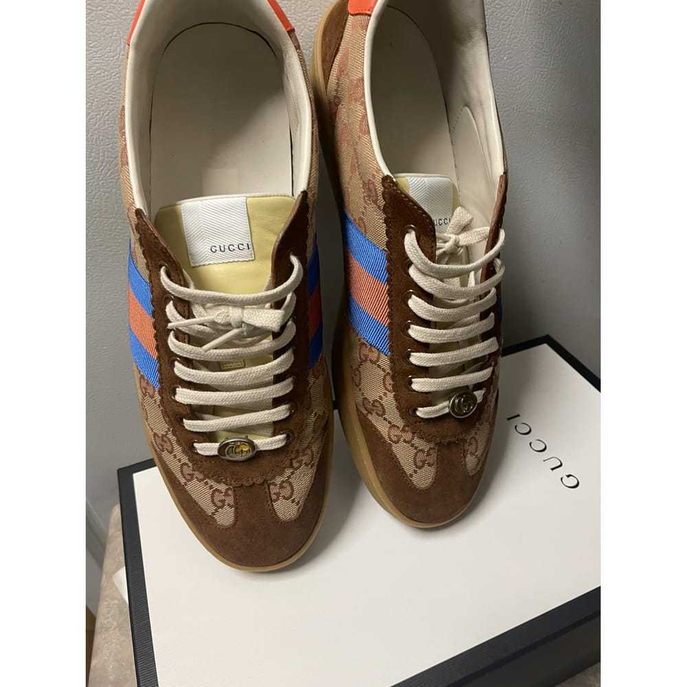 Gucci G74 leather low trainers - image 4