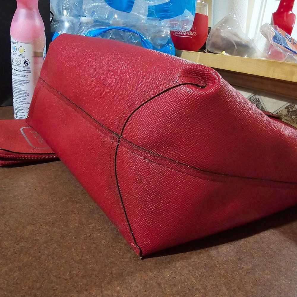 Coach red tote bag & clutch - image 6