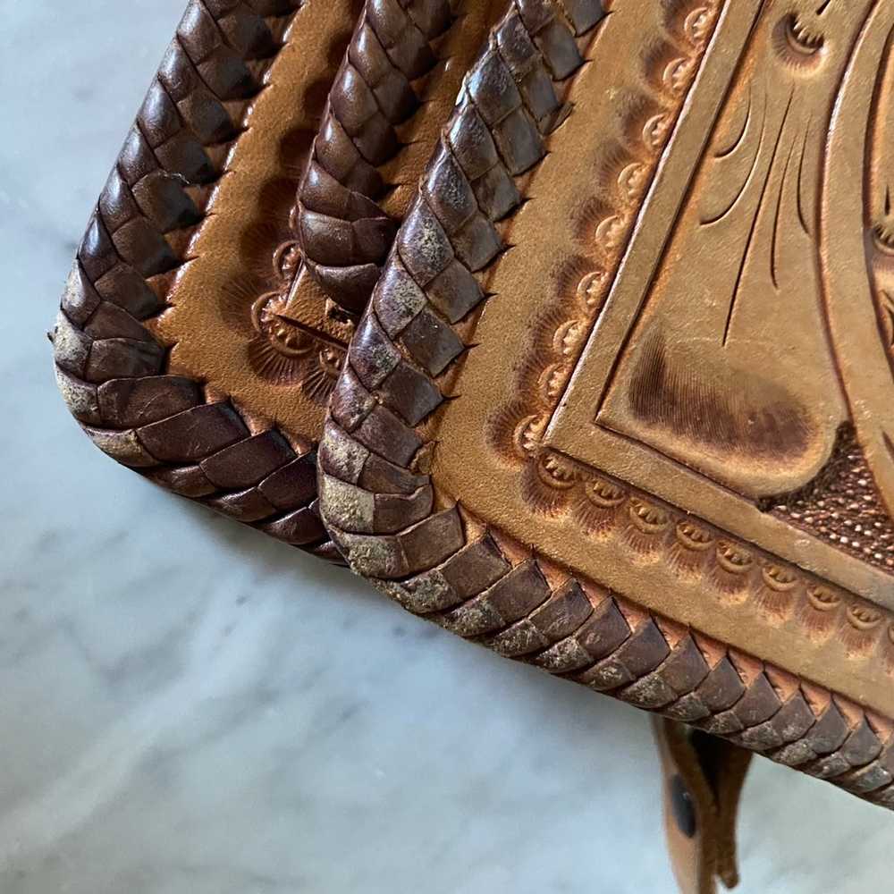Vintage Hand tooled leather purse - image 2