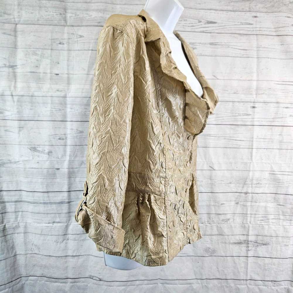 Vintage Chicos Womens Jacket Sz XL Tan Button Fro… - image 3