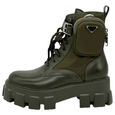 Prada Monolith cloth biker boots