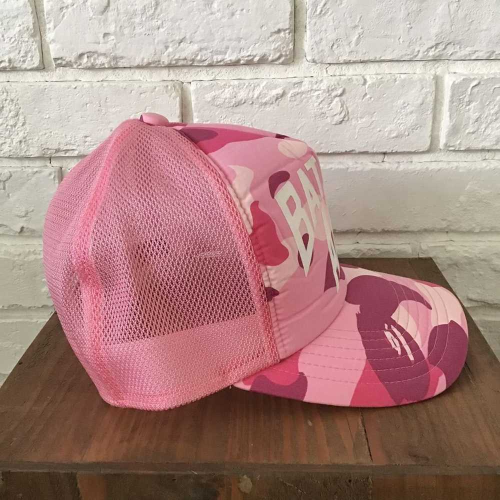 Bape BAPE pink camo New York logo trucker hat mes… - image 3