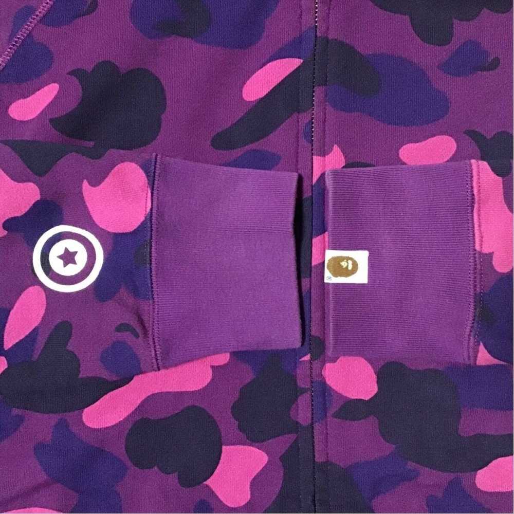 Bape BAPE Shark full zip hoodie Purple camo a bat… - image 6