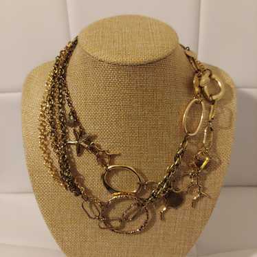 Chicos Vintage Chico's Gold Tone Hoops & Charms C… - image 1