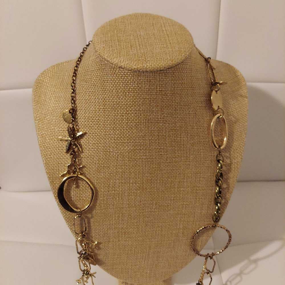 Chicos Vintage Chico's Gold Tone Hoops & Charms C… - image 2