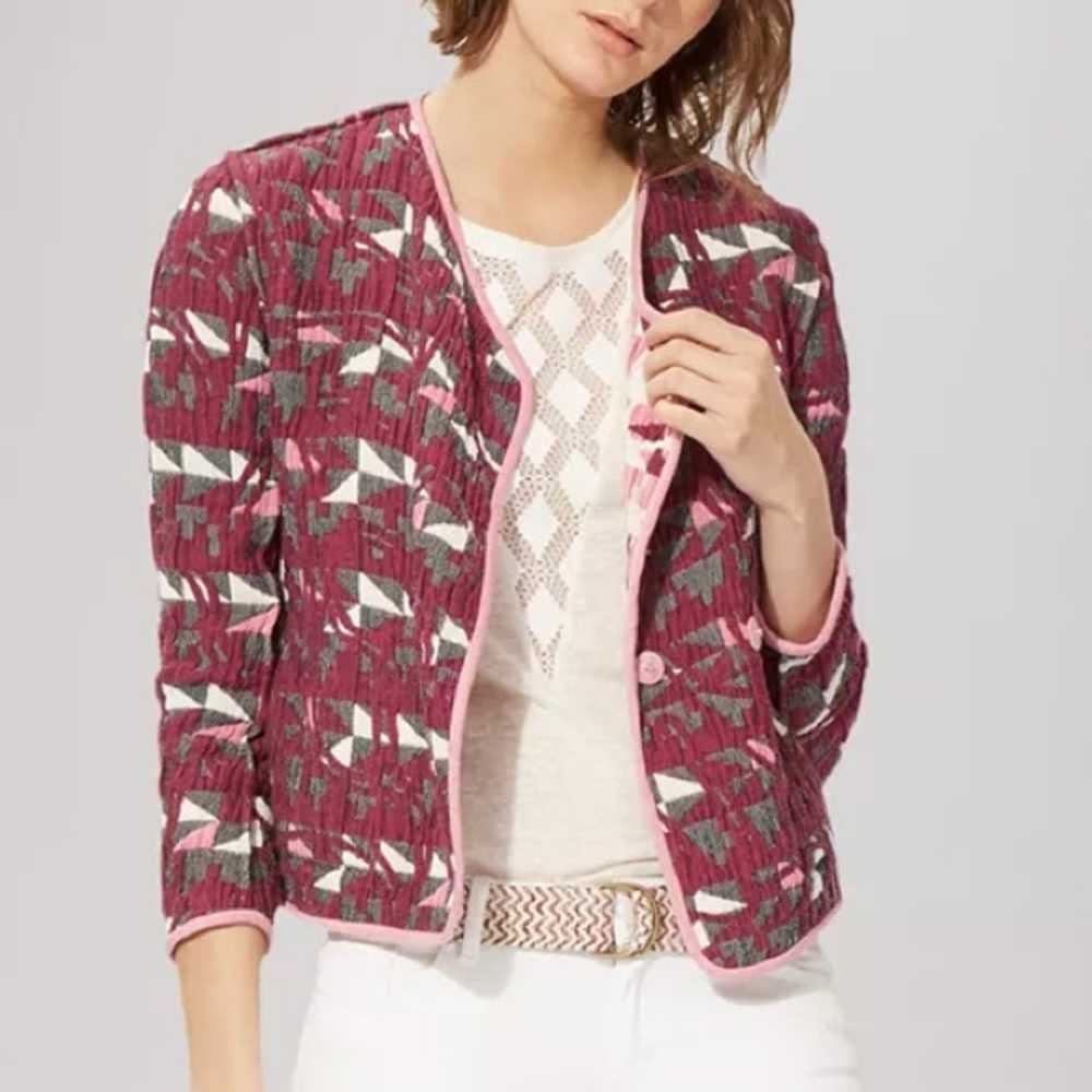 Maje MAJE Reversible Jacquard Pink Jacket sz 40 U… - image 1