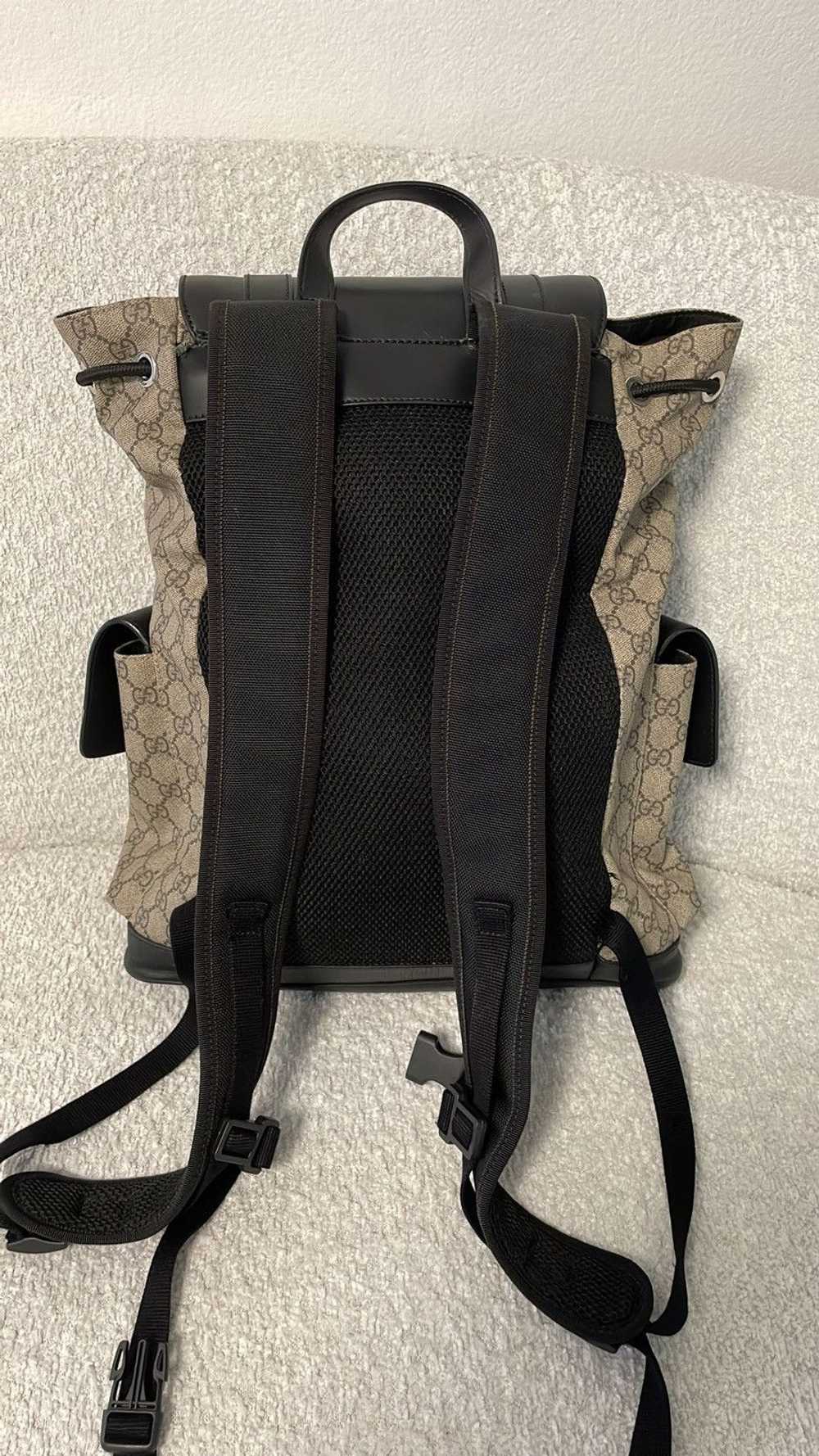 Gucci GG Supreme Large Double Buckle Backpack - image 3
