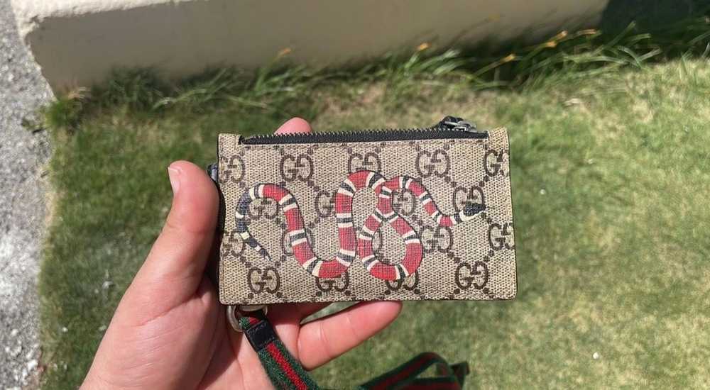 Gucci GG Supreme Kingsnake Print Card Case With S… - image 6