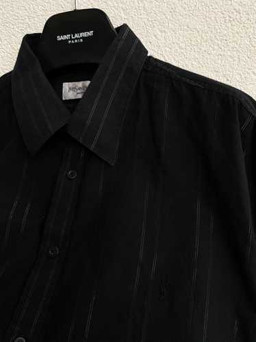 Vintage × Yves Saint Laurent Black YSL Shirt Shiny
