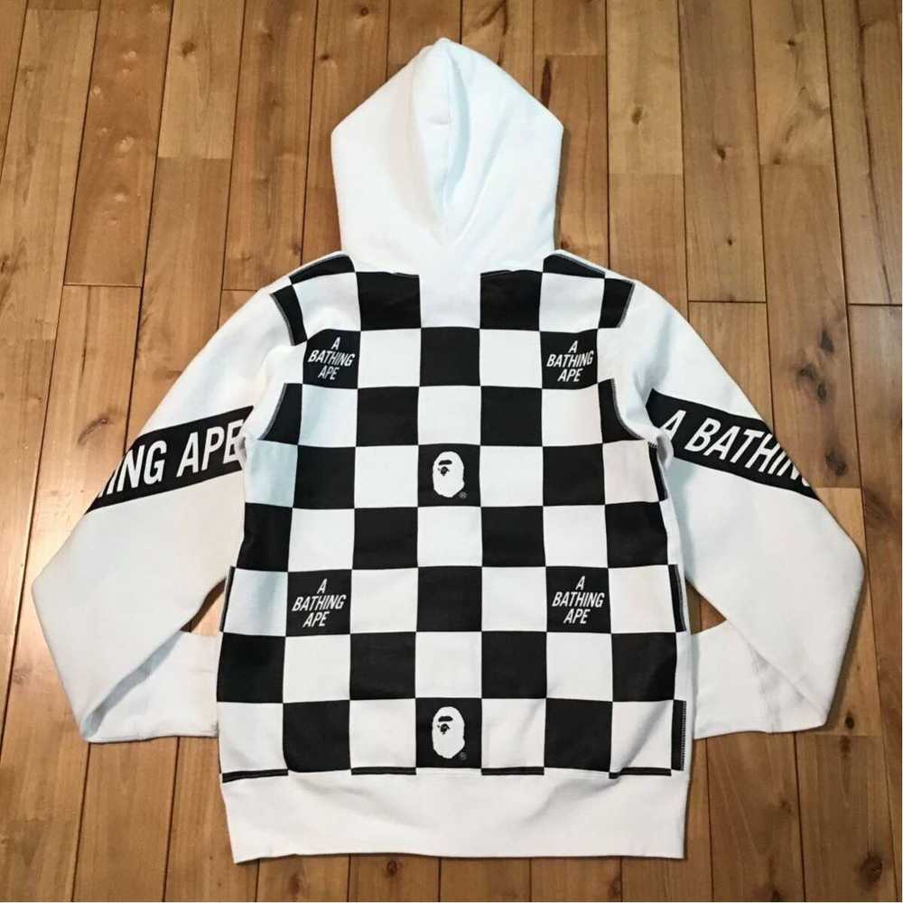 Bape BAPE LOGO flag check full zip hoodie a bathi… - image 3