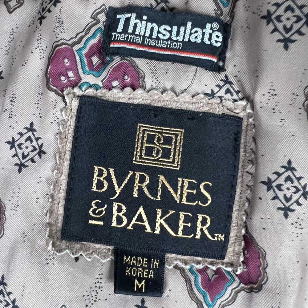 Vintage Vintage 80s Byrnes & Baker Tan Suede Leat… - image 6