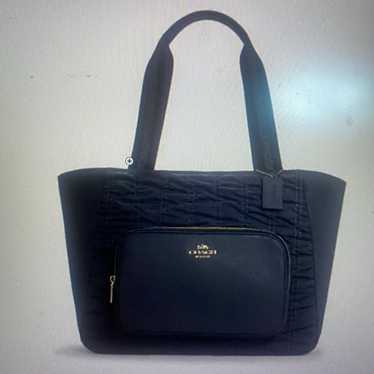 Coach Court Tote with Ruching Navy