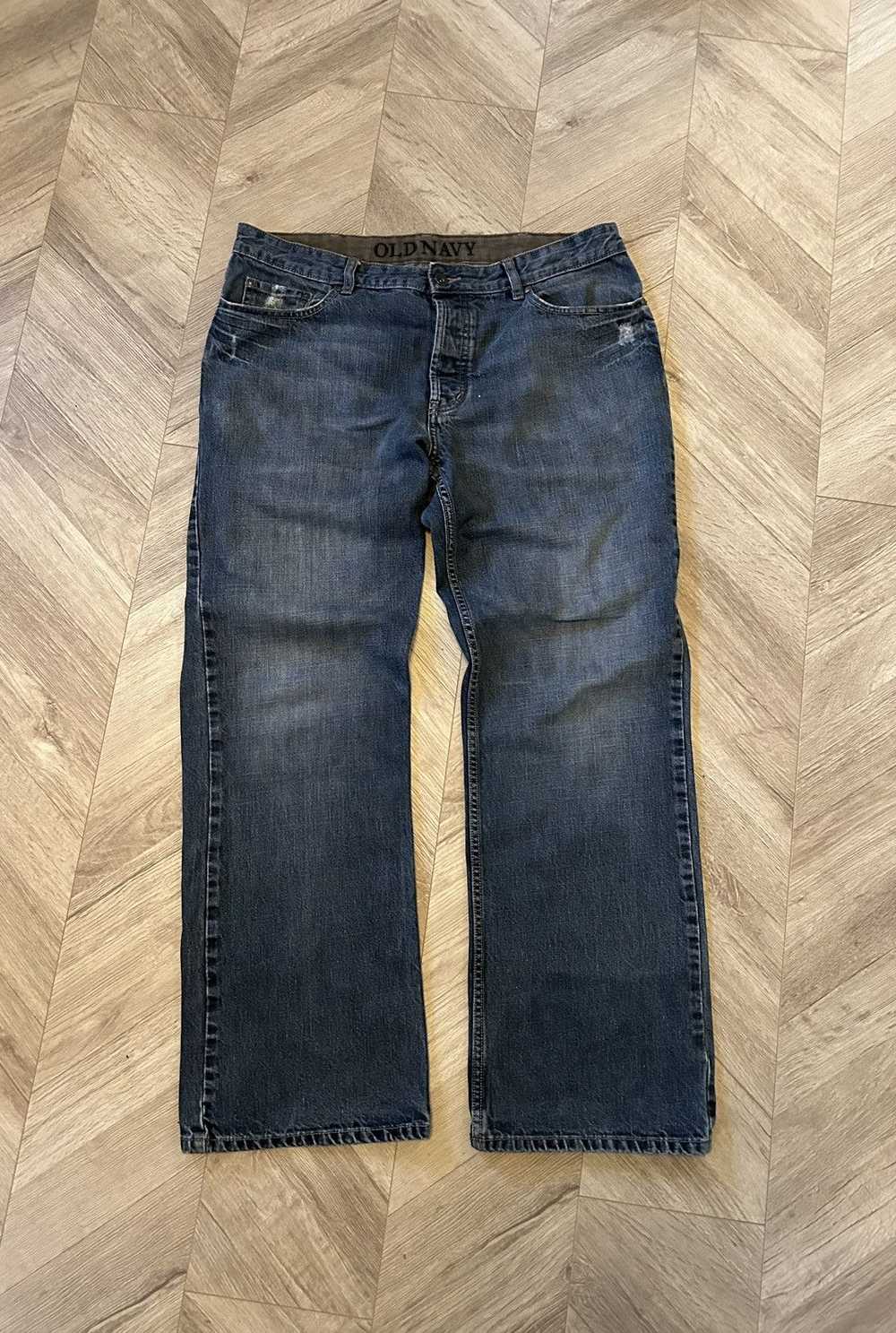 Vintage y2k bootcut distressed denim old navy - image 1