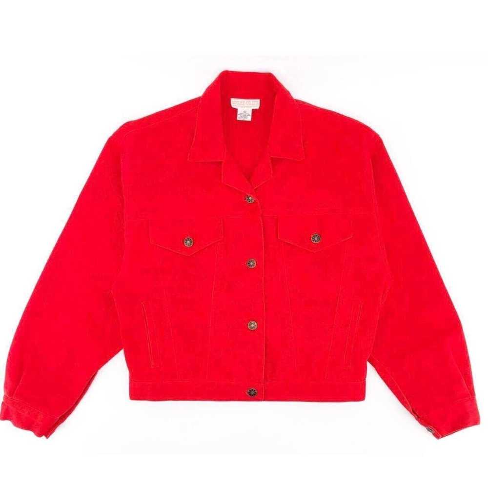 Other 80s red denim jean jacket 1980s vintage - image 1