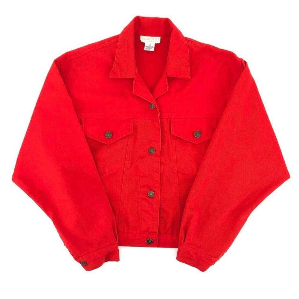 Other 80s red denim jean jacket 1980s vintage - image 2